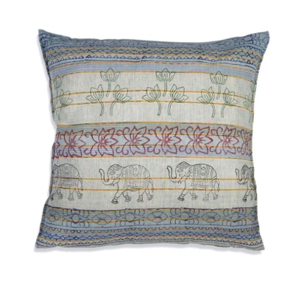 NEW! Eden Cotton Euro Throw Pillow Elephant Floral Aztec Eclectic African - Picture 1 of 1